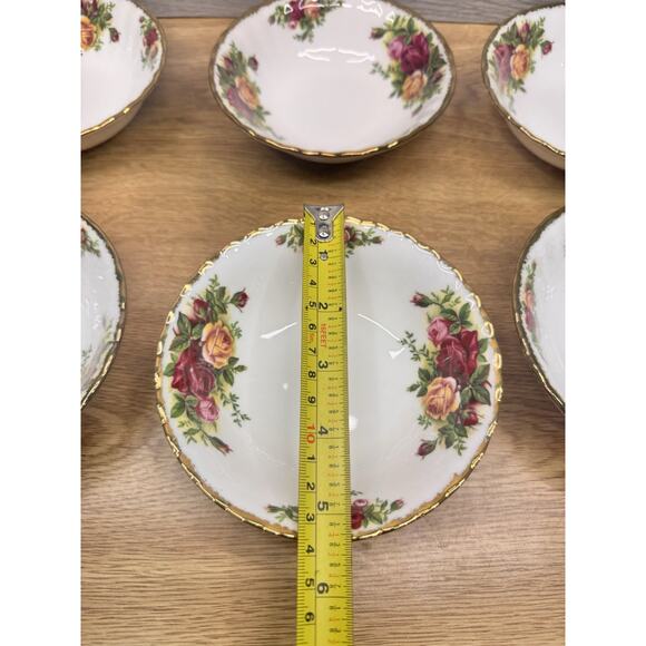 VINTAGE Royal Albert China Old Country Roses Desert Bowls 5.25” England ~6 Pc - Picture 5 of 9